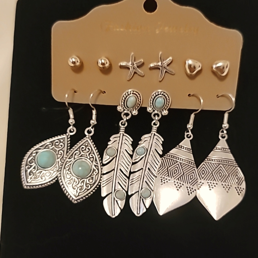 Earrings 6 pairs